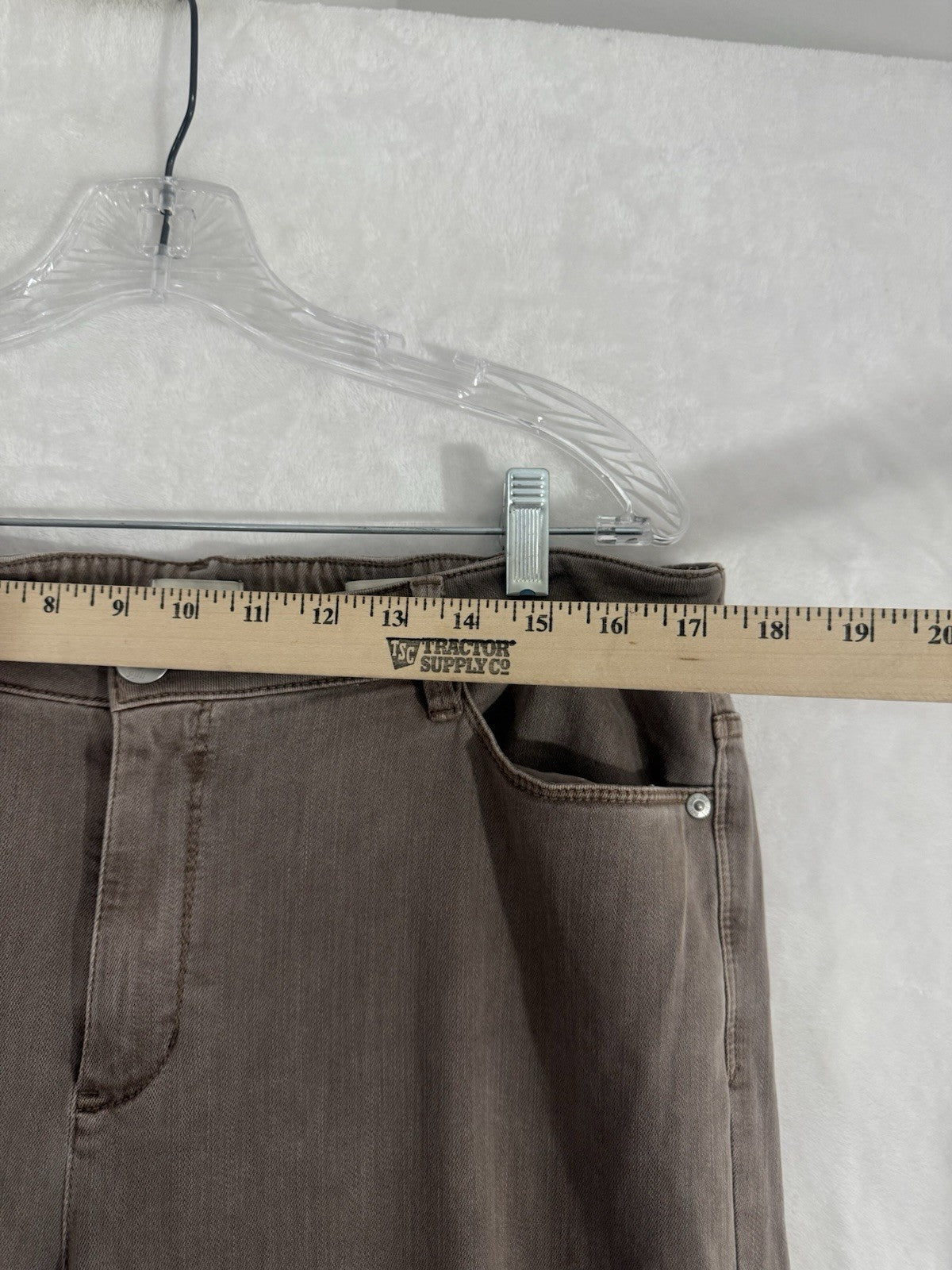 J Jill Denim Fringe Hem Cropped Jeans 16T 16 Tall Womens Brown