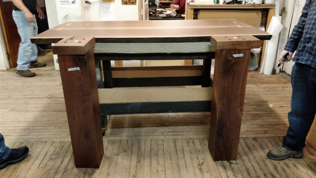 Custom Live Edge Walnut Bar Height Table - Nakashima Inspired Design