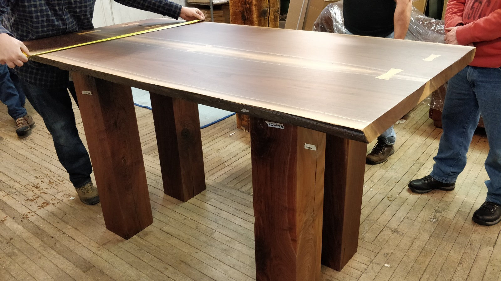 Custom Live Edge Walnut Bar Height Table - Nakashima Inspired Design