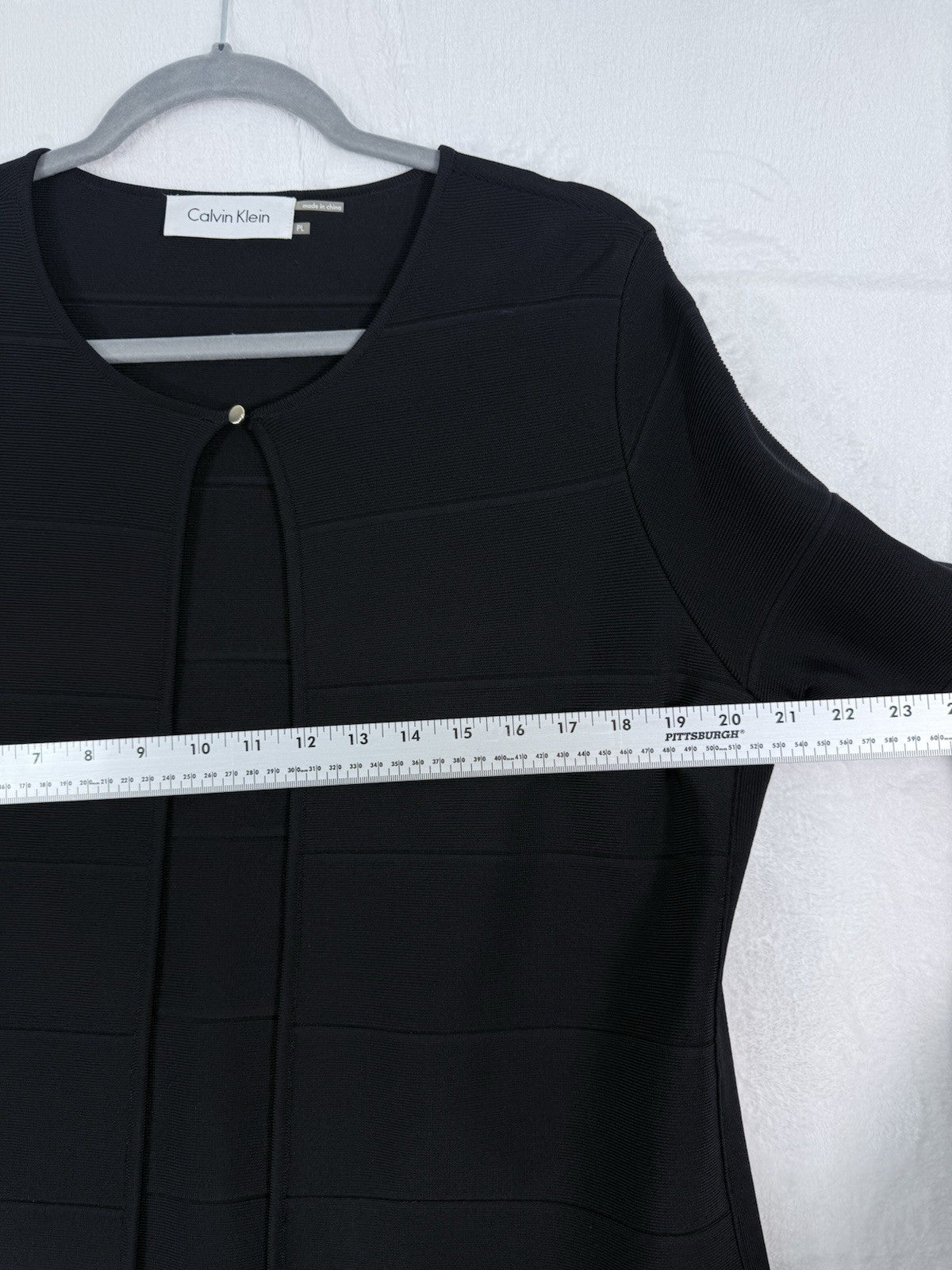 Calvin Klein Cardigan Sweater Black Large Petite Womens LP One Button Womens