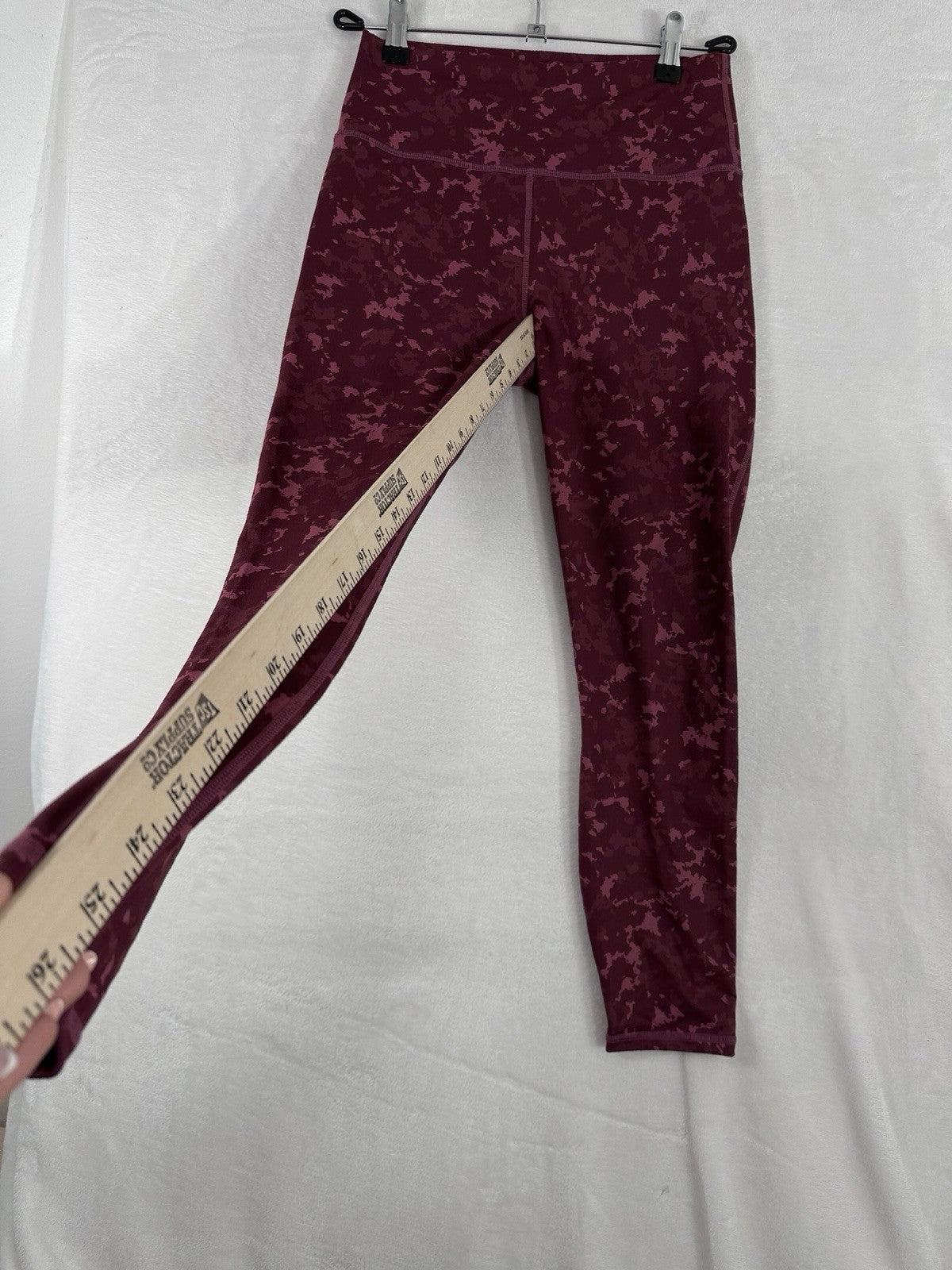 Fabletics PowerHold Leggings Small Red Camo Print Womens Power Hold Legging