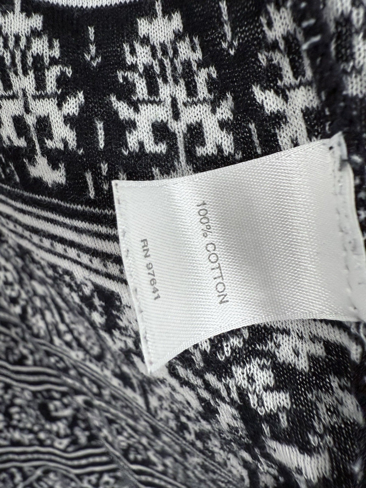 J Jill Small Cardigan Sweater Black White Damask Knit Long Sleeve Womens