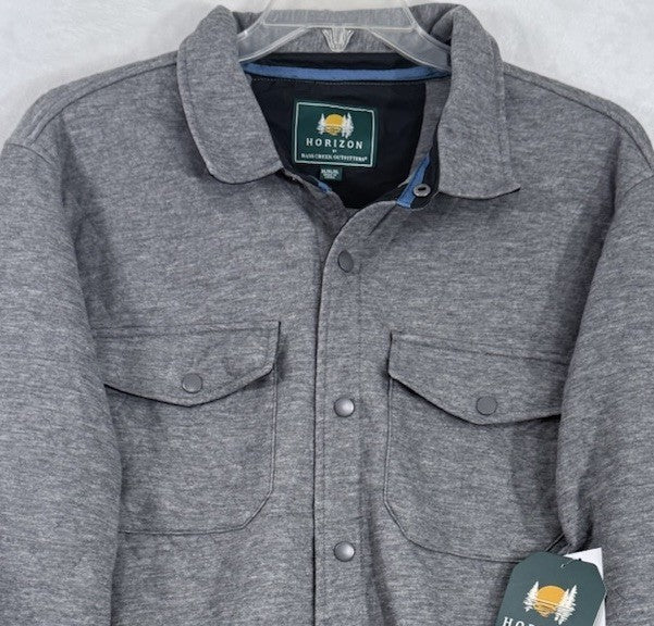 Horizon Outfitters Men’s XL Shirt Quilted Knit Long Sleeve Gray Snap Front
