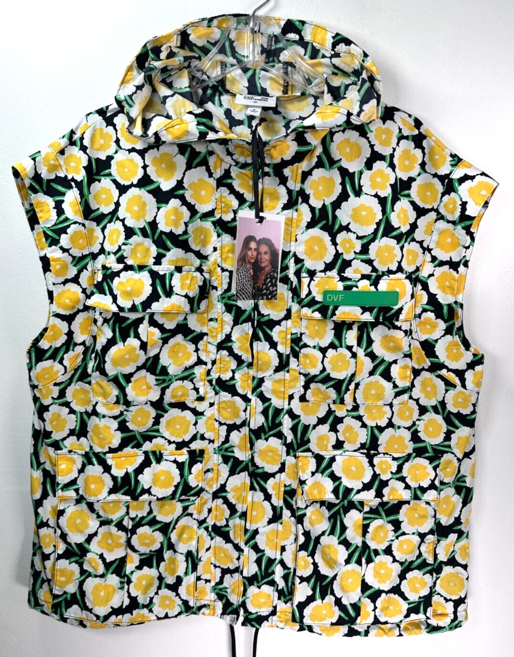 Diane Von Furstenberg x Target Size XS Yellow Poppy Packable Hooded Vest