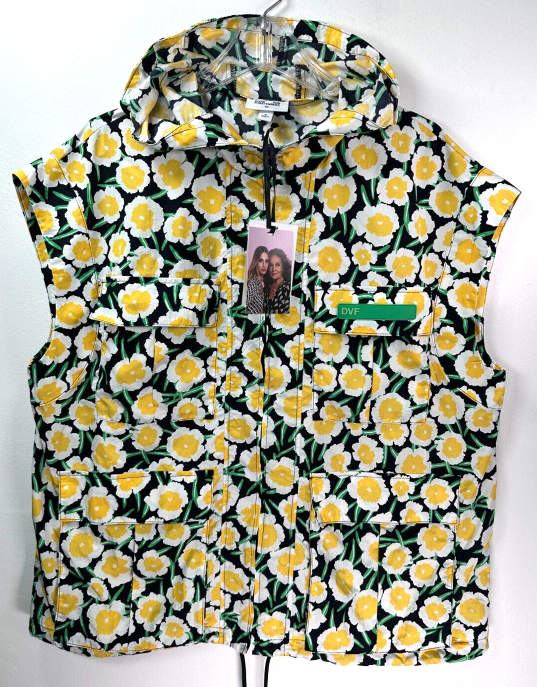 Diane Von Furstenberg x Target Size XS Yellow Poppy Packable Hooded Vest