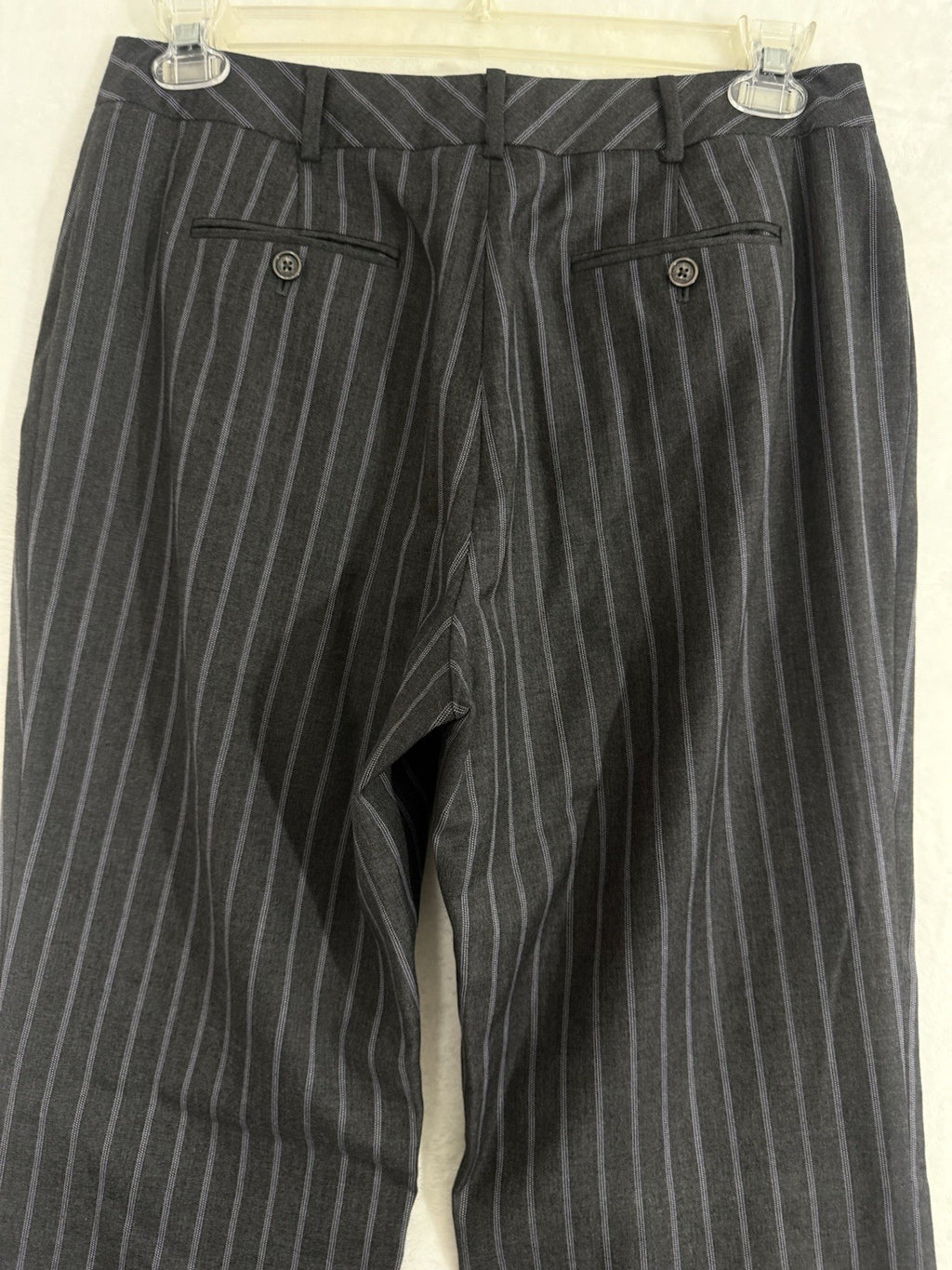 Brooks Brothers Caroline Fit Pants 10 Womens 100% Wool Straight Gray Pinstripe