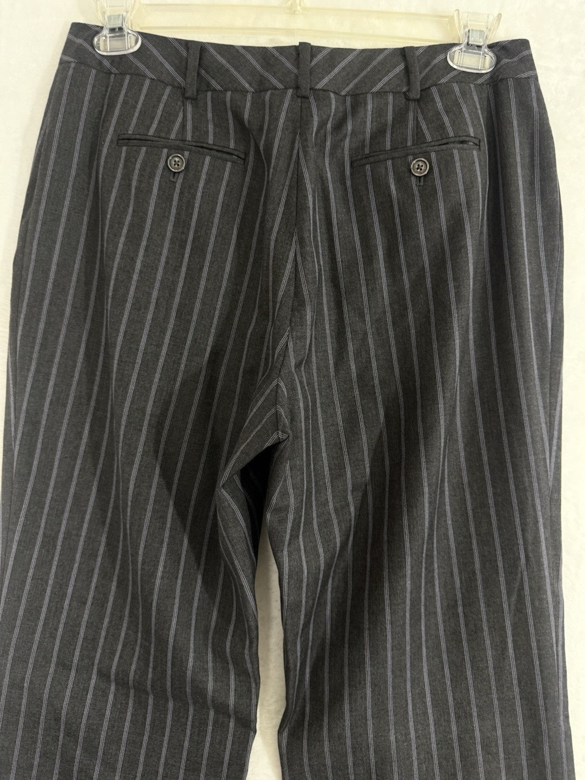 Brooks Brothers Caroline Fit Pants 10 Womens 100% Wool Straight Gray Pinstripe