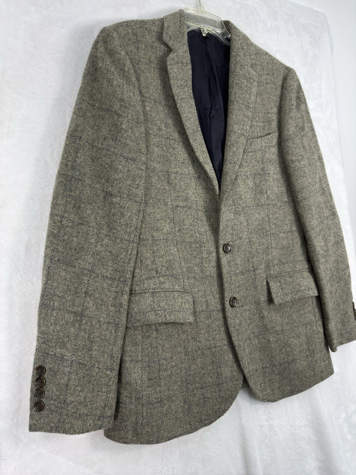 J Crew Ludlow 38R Blazer Wool Plaid British Moon Tweed Jacket Gray Green Mens