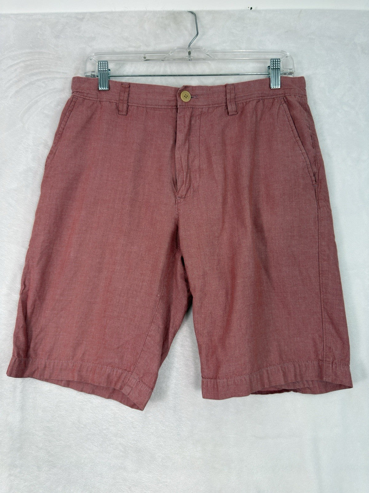 J Crew Shorts 32 Men’s Red 100% Cotton 11” Inseam Men Preppy Flat Front