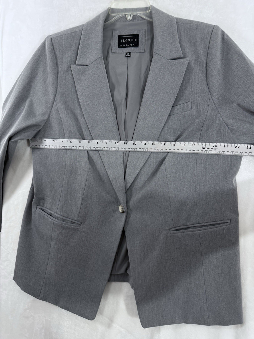 Eloquii 18 Premier Jacket Gray Blazer 1 Button Plus Size Womens