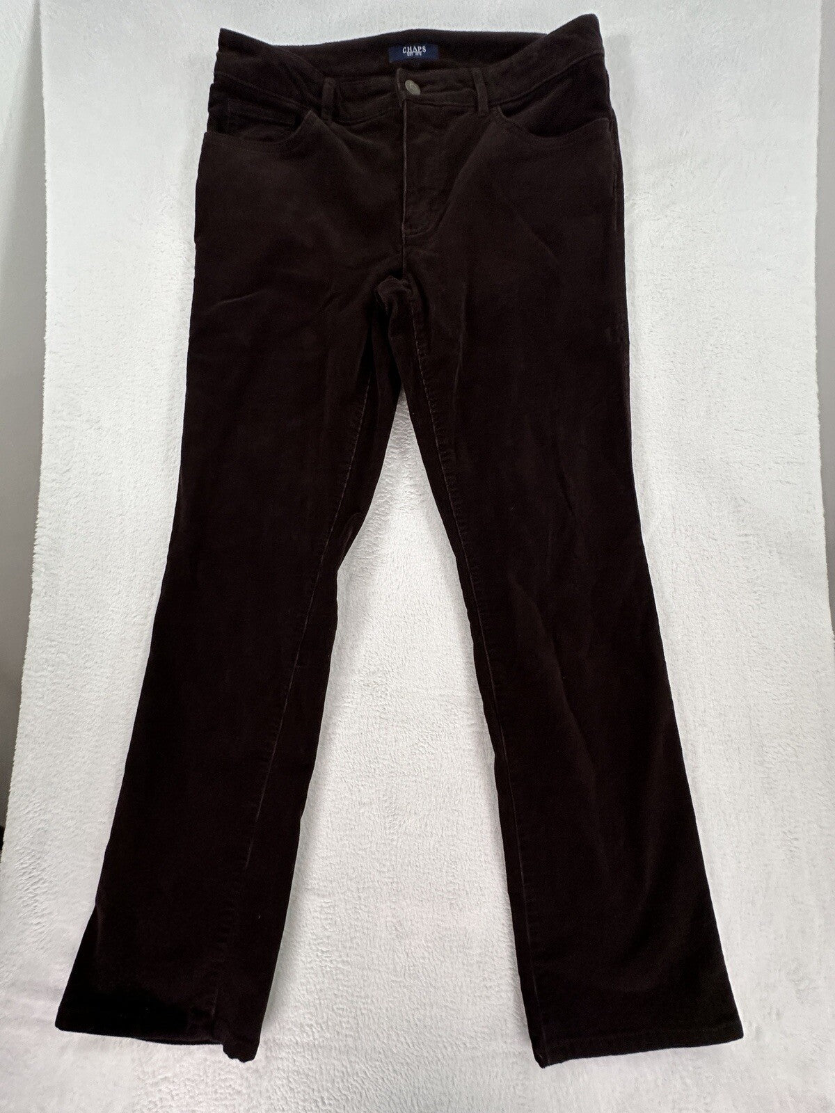 Chaps Ralph Lauren Size 6 Corduroy Pants Brown 5 Pocket Straight Leg Womens