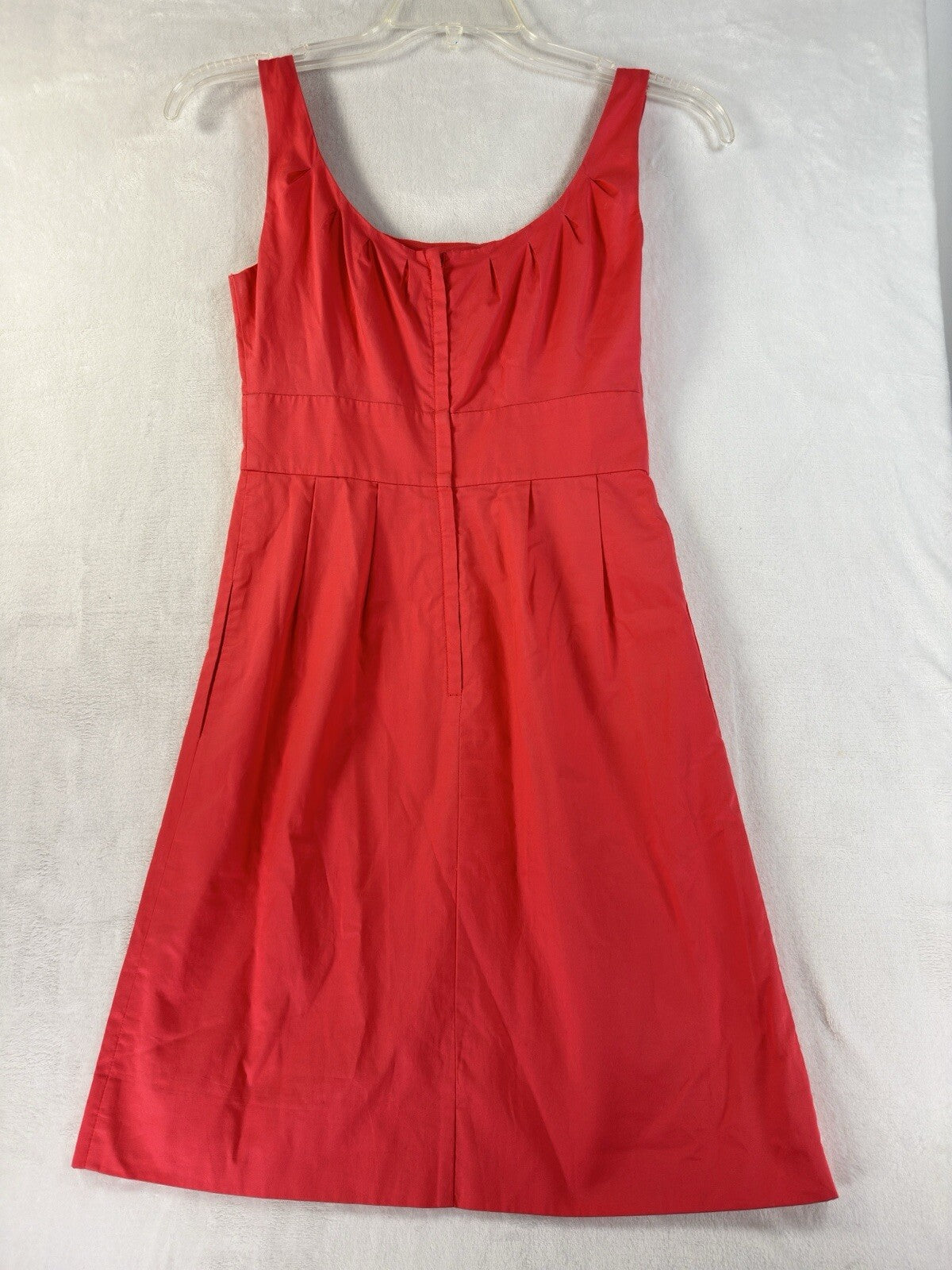 J Crew Dress 2 Sleeveless 100% Cotton Coral Pink Knee Length Lined Short