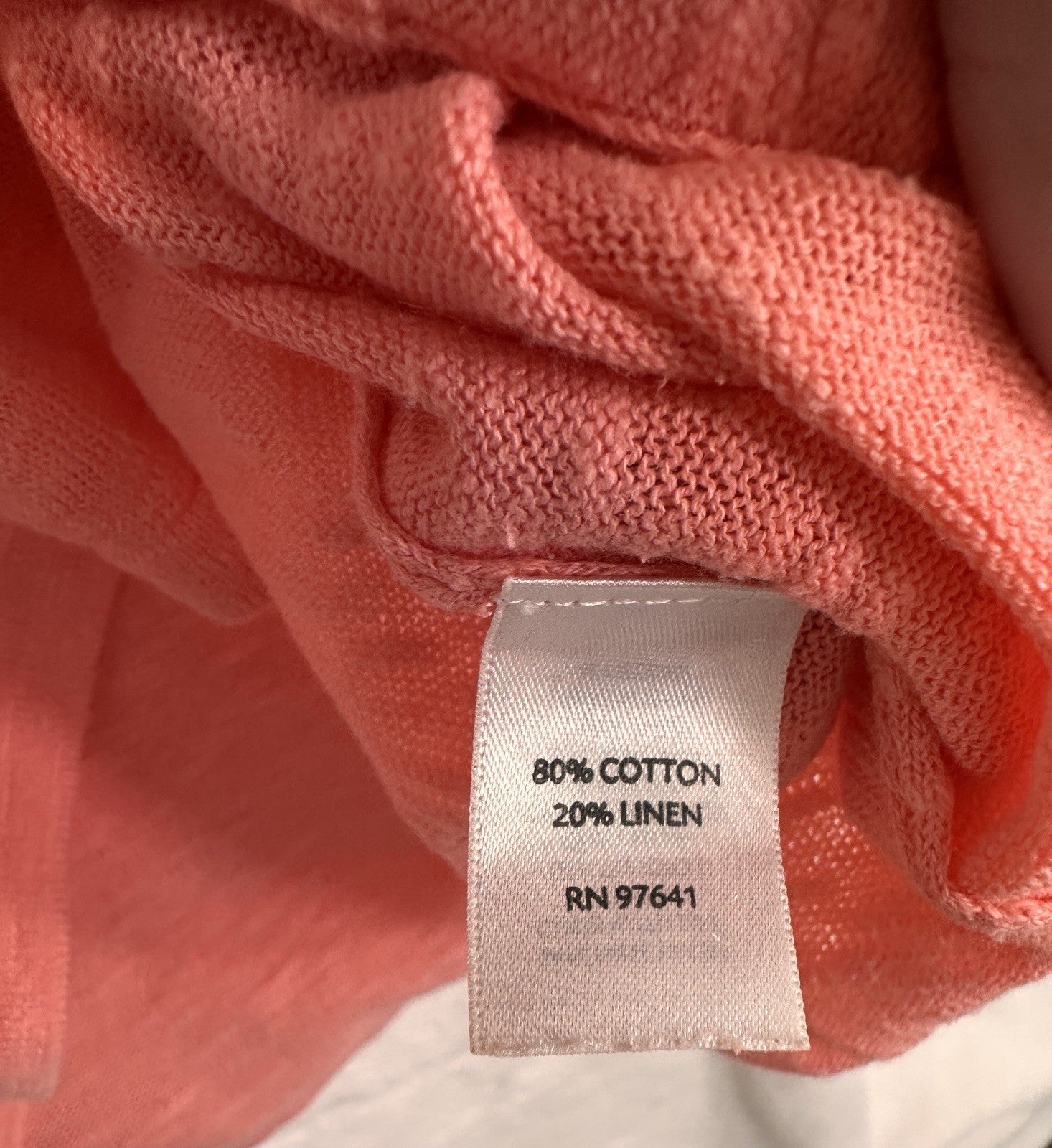 J Jill Linen Blend V Neck Top Small Long Sleeve Pink Womens Tops Top 2 Pockets