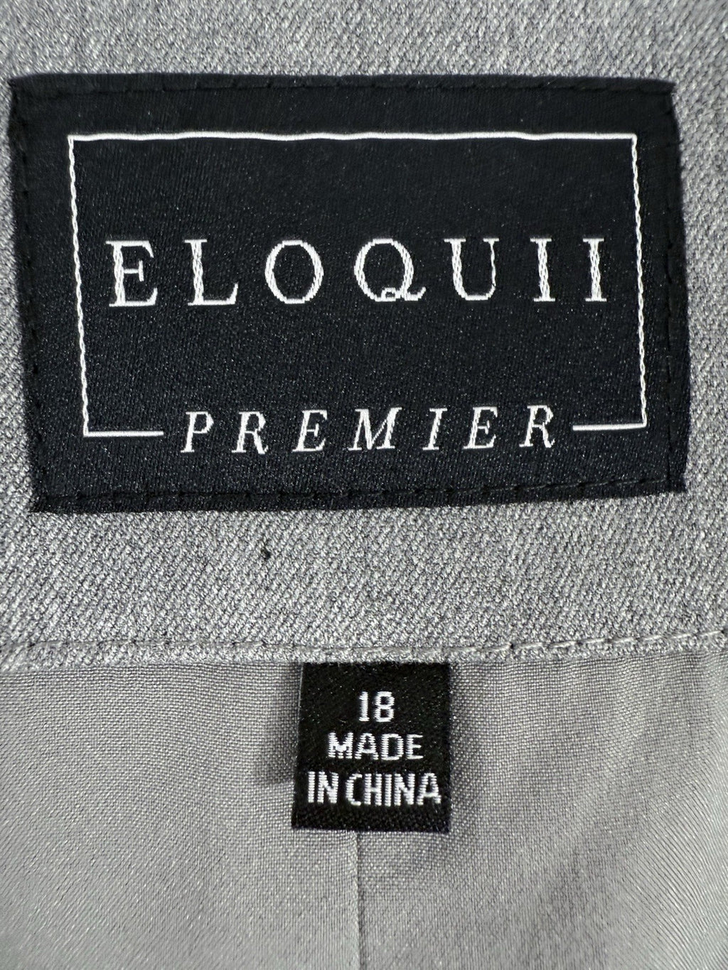 Eloquii 18 Premier Jacket Gray Blazer 1 Button Plus Size Womens
