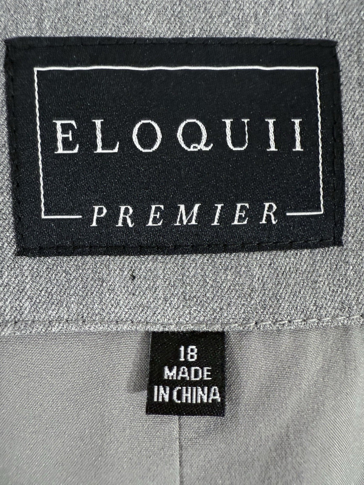 Eloquii 18 Premier Jacket Gray Blazer 1 Button Plus Size Womens