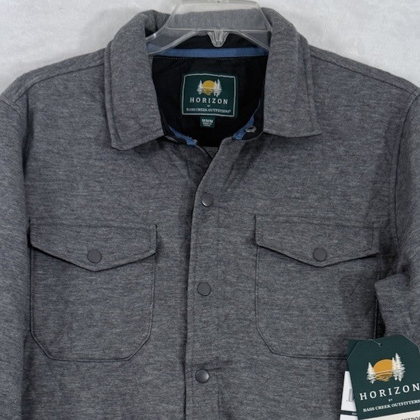 Horizon Outfitters Men’s Medium Shirt Quilted Knit Long Sleeve Gray Snap Front