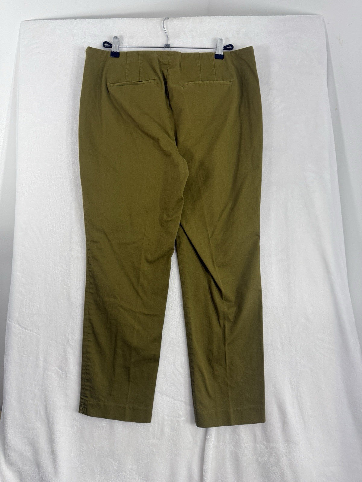 J Jill Pants 14 Green Cotton Stretch Side Zip Womens