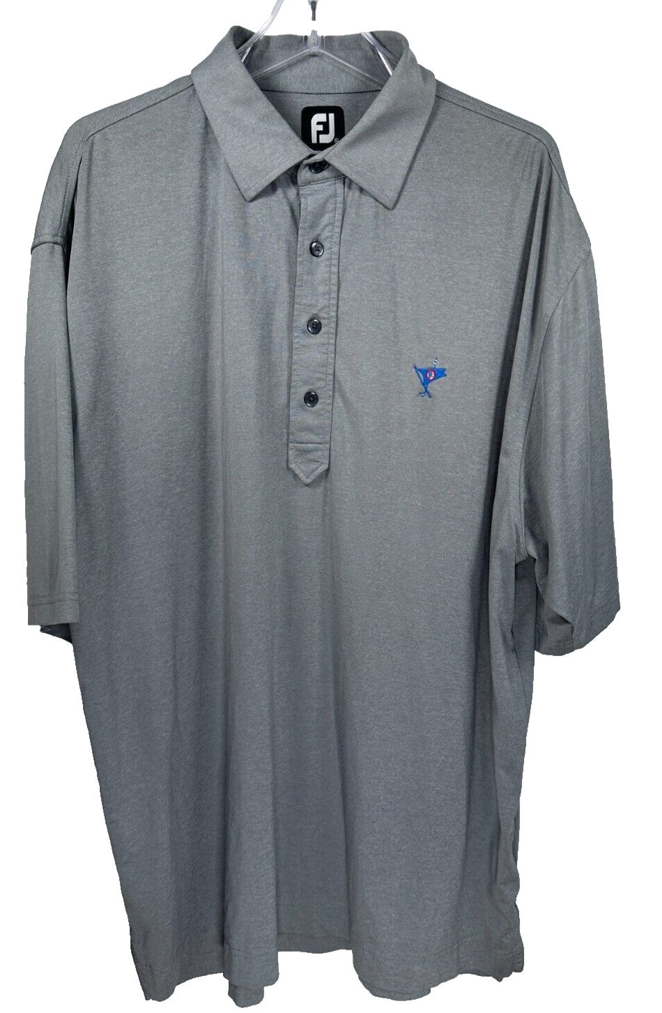 FootJoy Mens Gray Golf Embroidered Polo Shirt Size XL