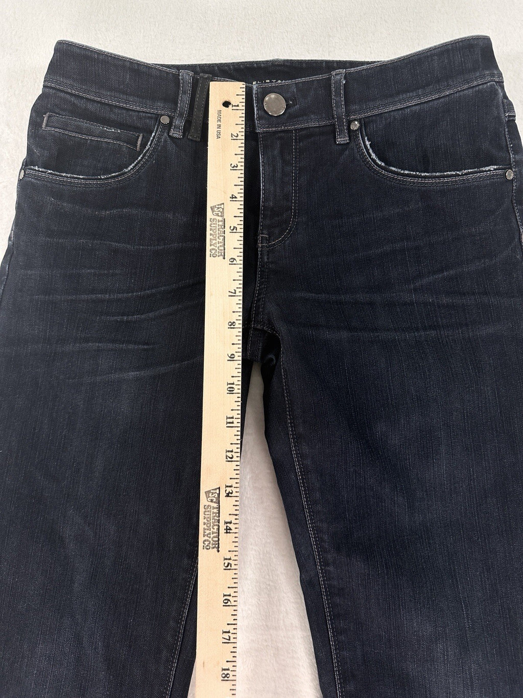 Elie Tahari Jeans 4 Adena Straight Leg Classic Fit Mid Rise Relaxed Blue
