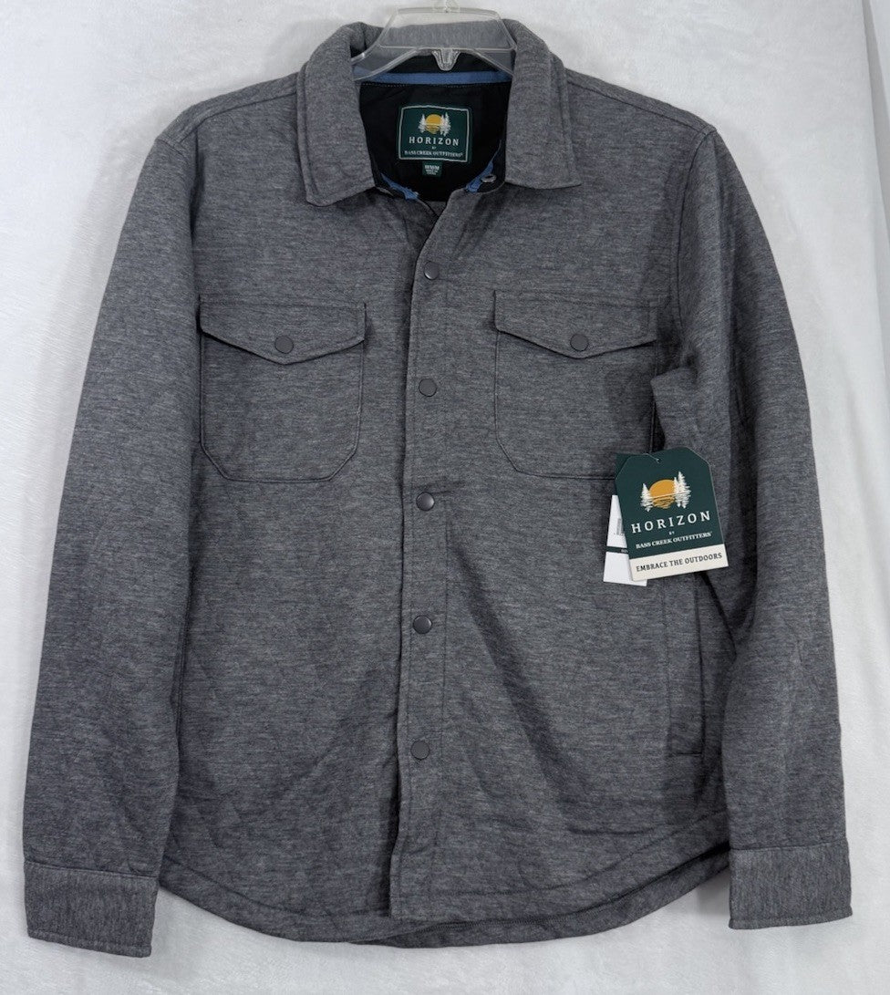 Horizon Outfitters Men’s Medium Shirt Quilted Knit Long Sleeve Gray Snap Front