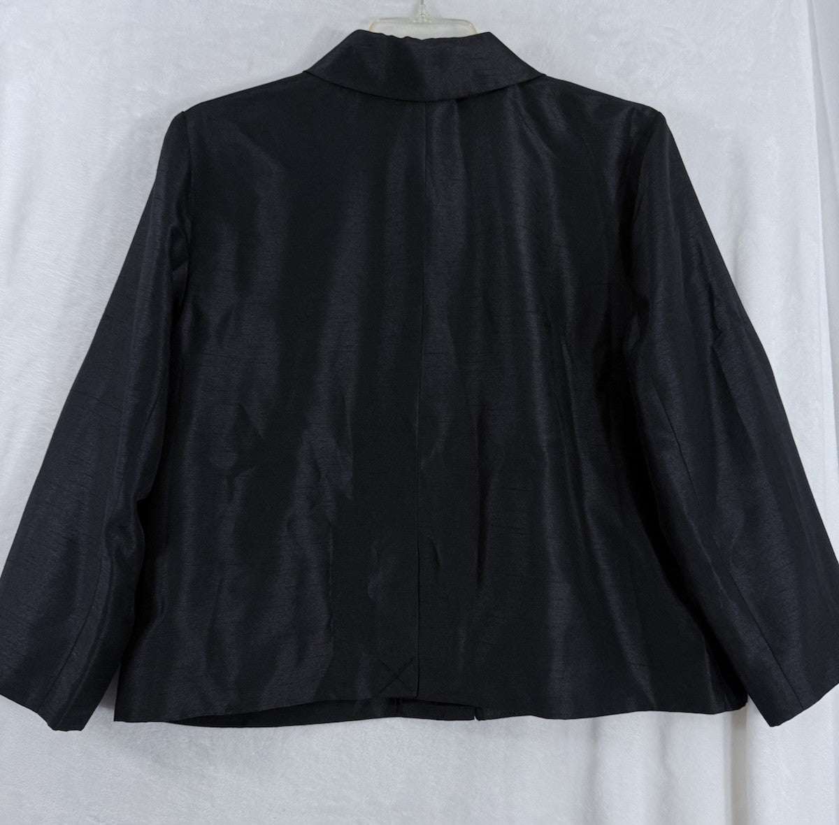 Chicos Size 3 Jacket XL Black Lightweight Blazer Long Sleeve Womens