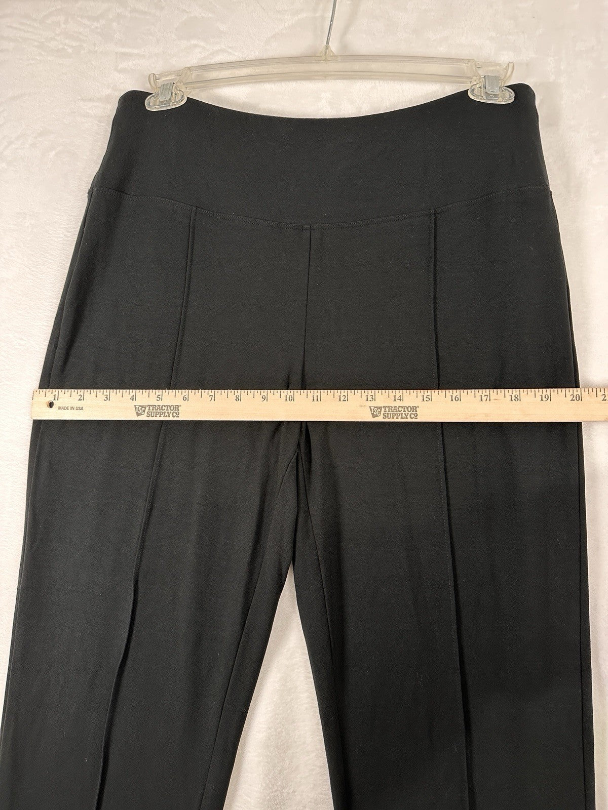 J Jill Wearever Pants Medium Black Knit Pintuck Slim Leg Pull On Womens