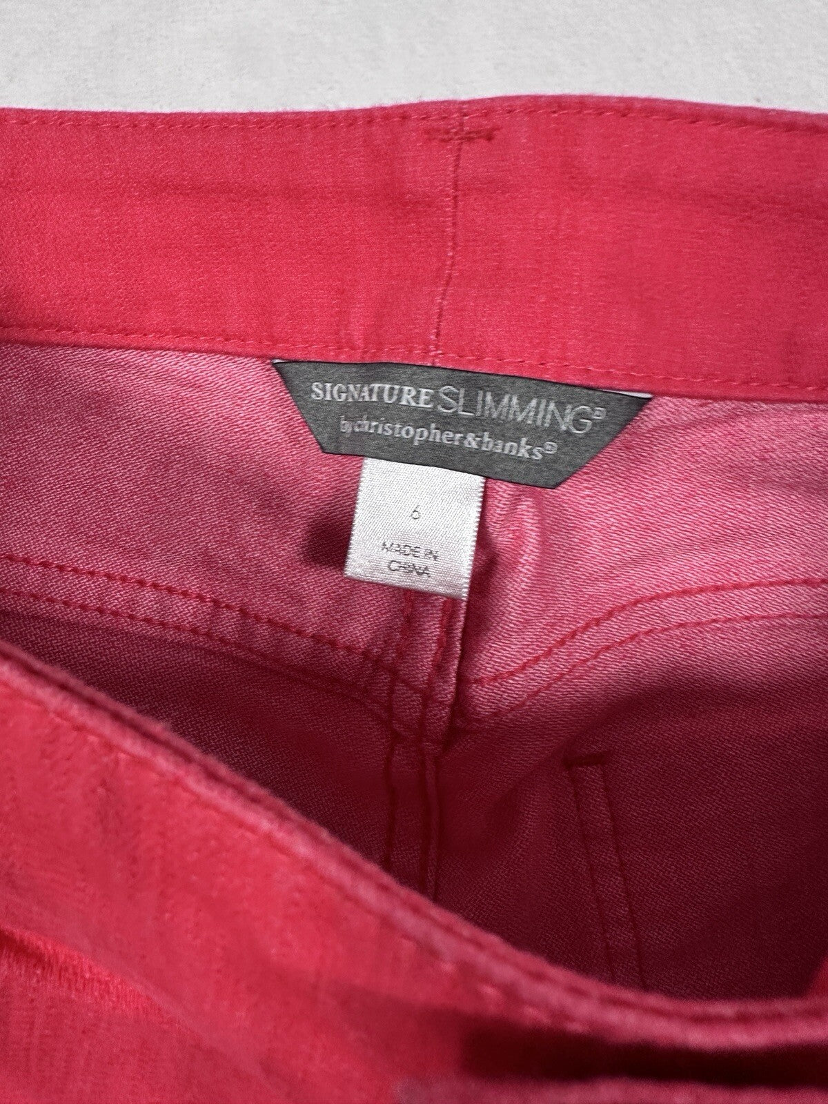 Christopher And Banks Signature Slimming Jeans Size 6 Coral Pink Skinny Denim