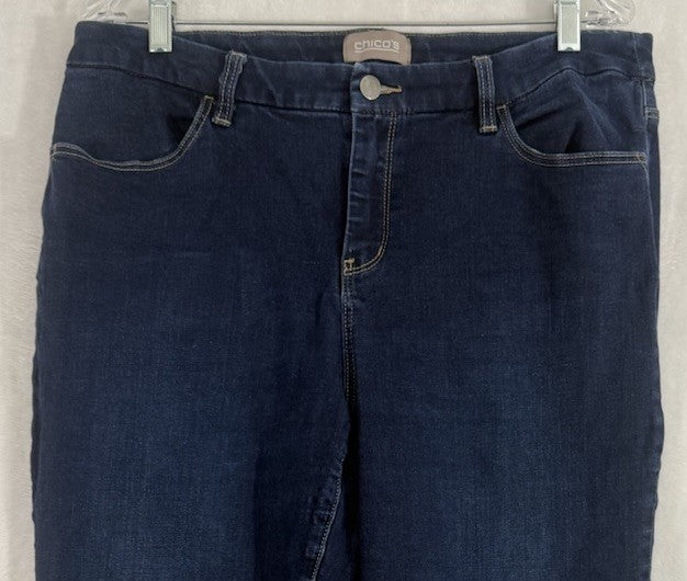 Chicos Size 2 US 12 Jeans Womens Denim Dark Blue
