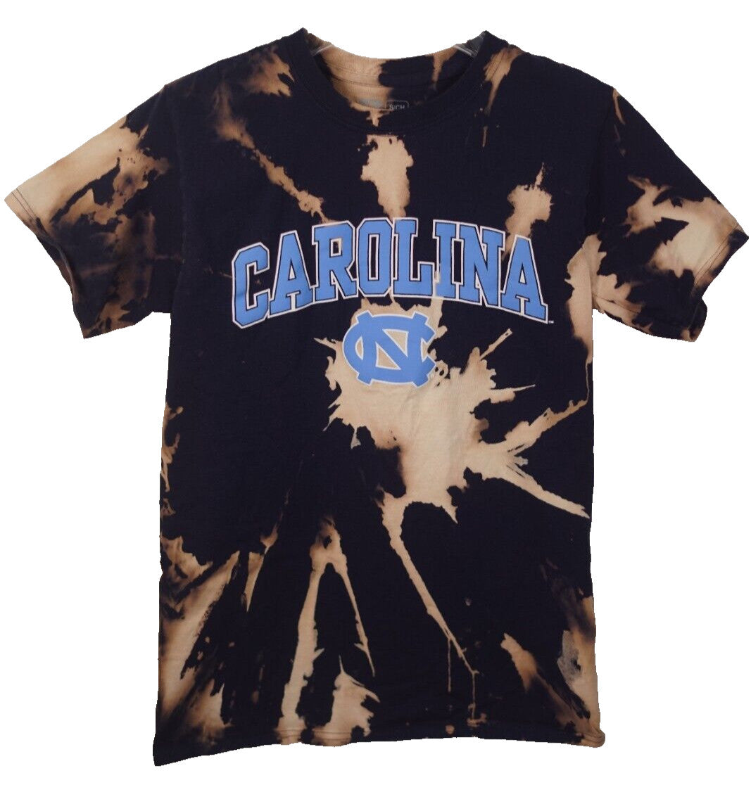 Custom North Carolina Tar Heels Short Sleeve T-Shirt Tie-Dye Men's S Upcycled