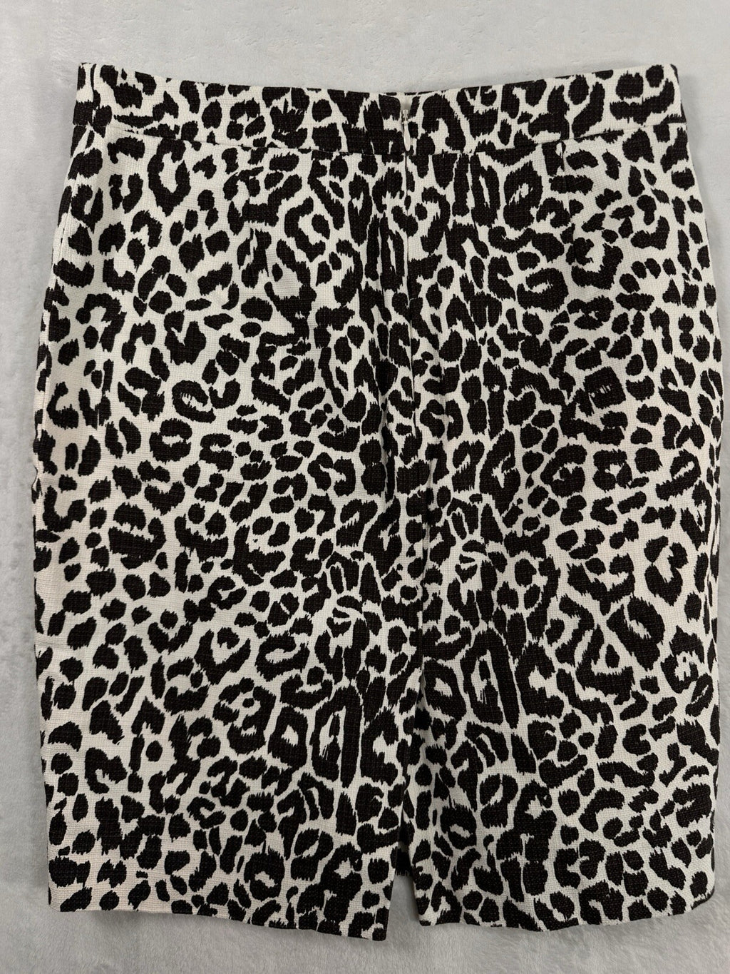 J Crew Pencil Skirt Size 0 Black Leopard Print Knee Length Animal XS Womens