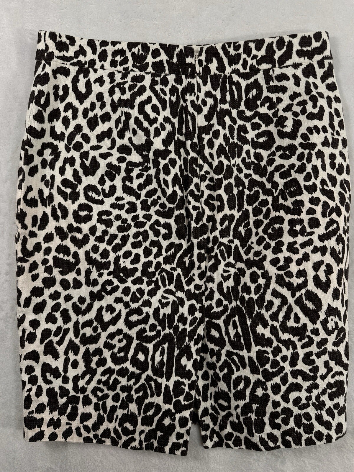 J Crew Pencil Skirt Size 0 Black Leopard Print Knee Length Animal XS Womens