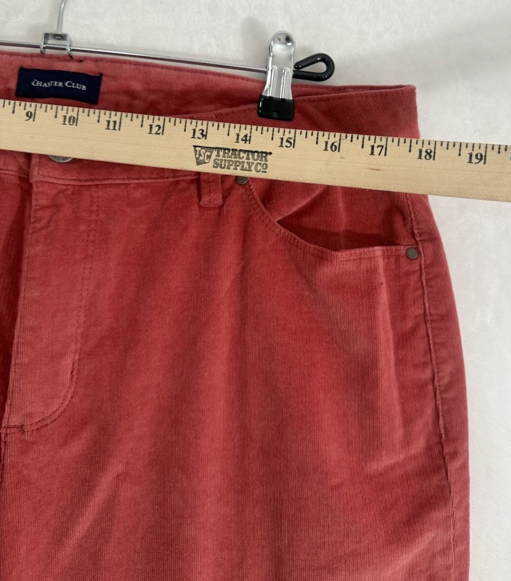 Charter Club 16 Lexington Straight Corduroy Pants Pink 5 Pocket Womens