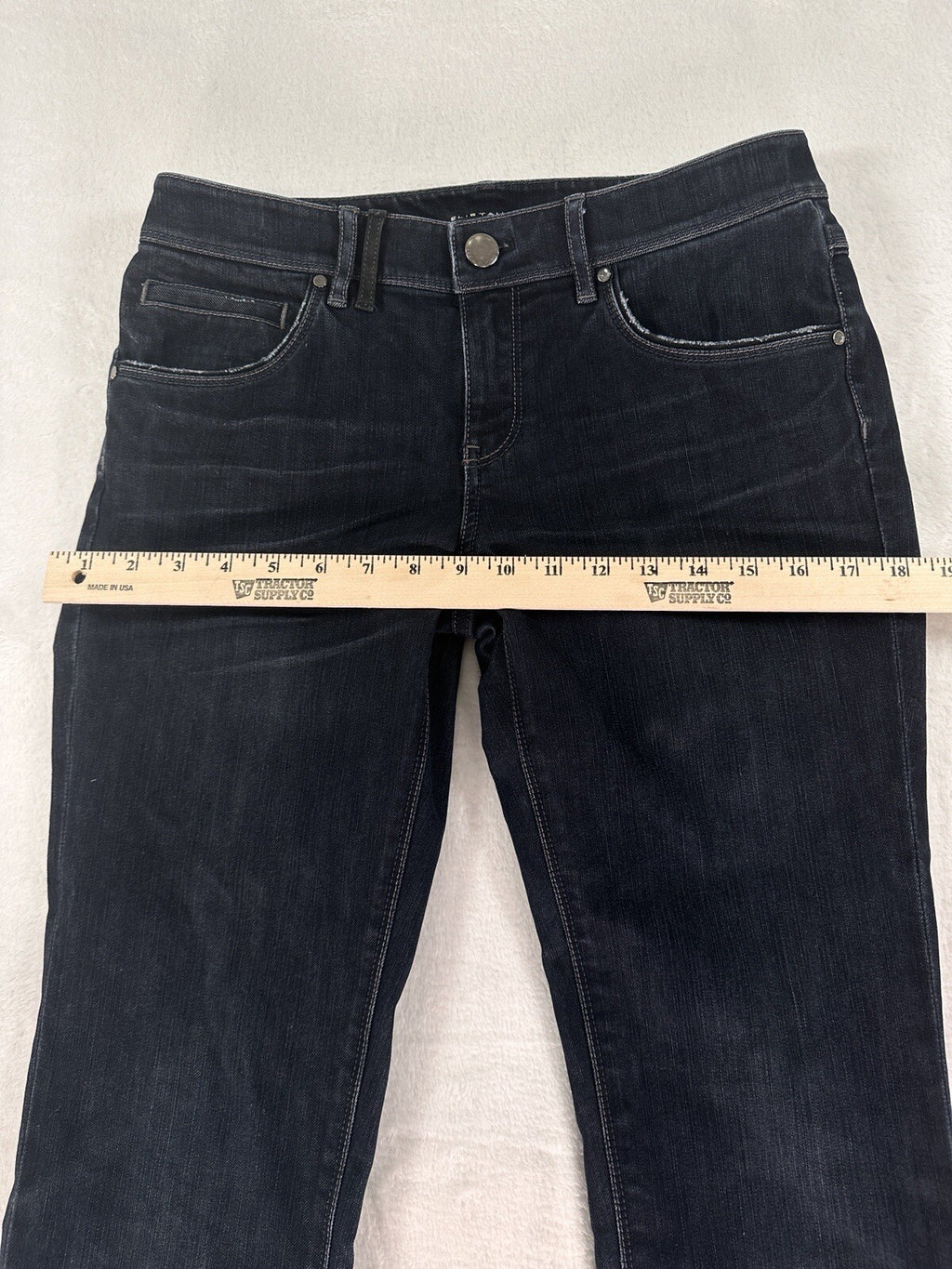 Elie Tahari Jeans 4 Adena Straight Leg Classic Fit Mid Rise Relaxed Blue
