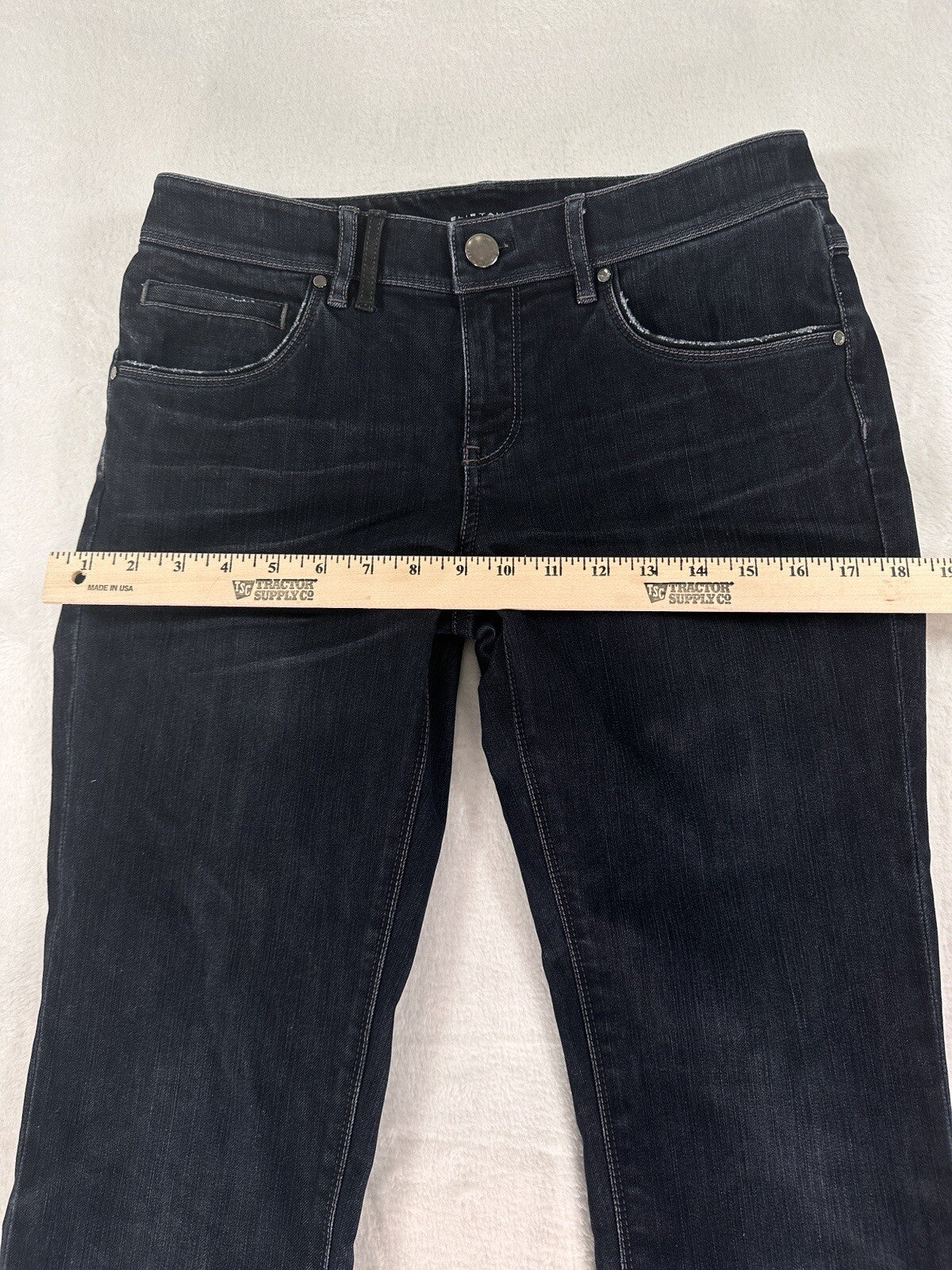 Elie Tahari Jeans 4 Adena Straight Leg Classic Fit Mid Rise Relaxed Blue