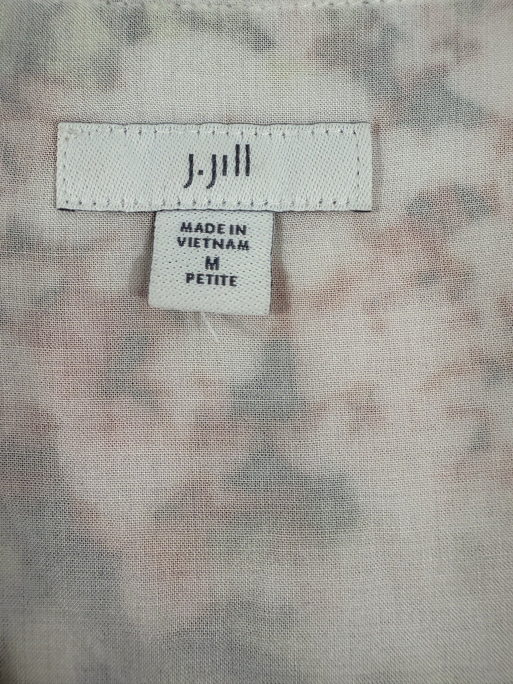J Jill Midi Dress Medium Petite Pebble Hydrangea Boho Floral Pink Lightweight