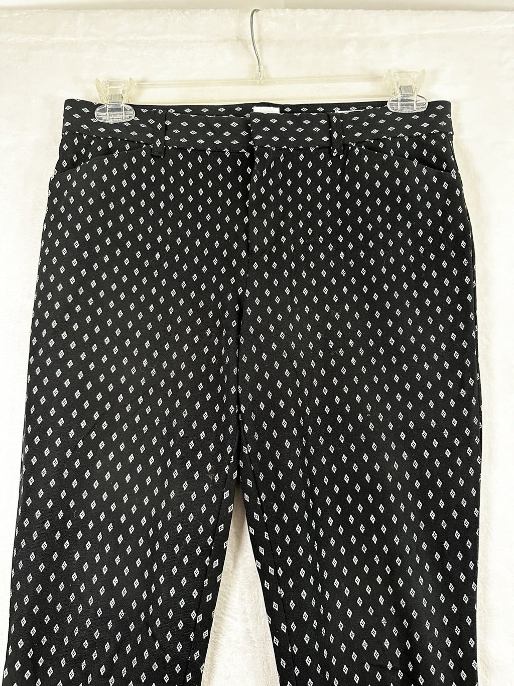 Gap Signature Skinny Ankle Pants 8 Navy Blue Diamond Print Womens