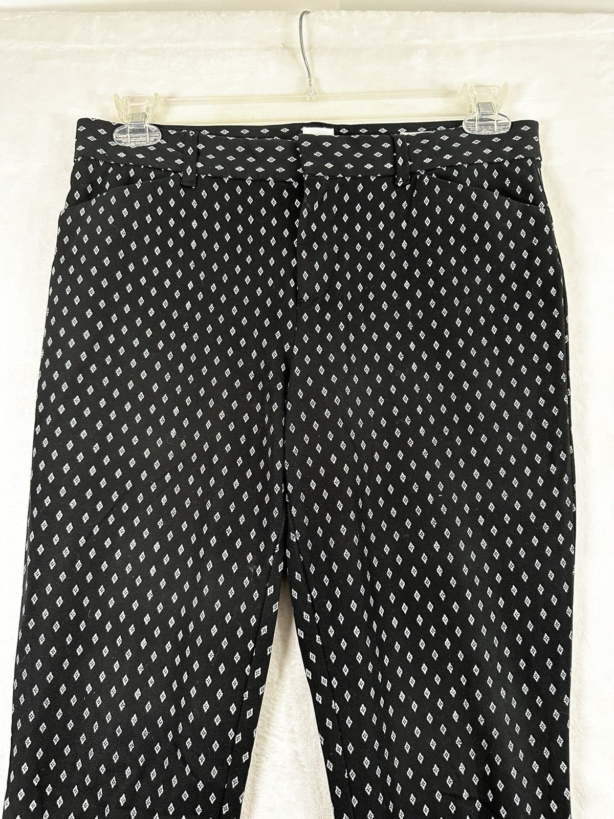 Gap Signature Skinny Ankle Pants 8 Navy Blue Diamond Print Womens