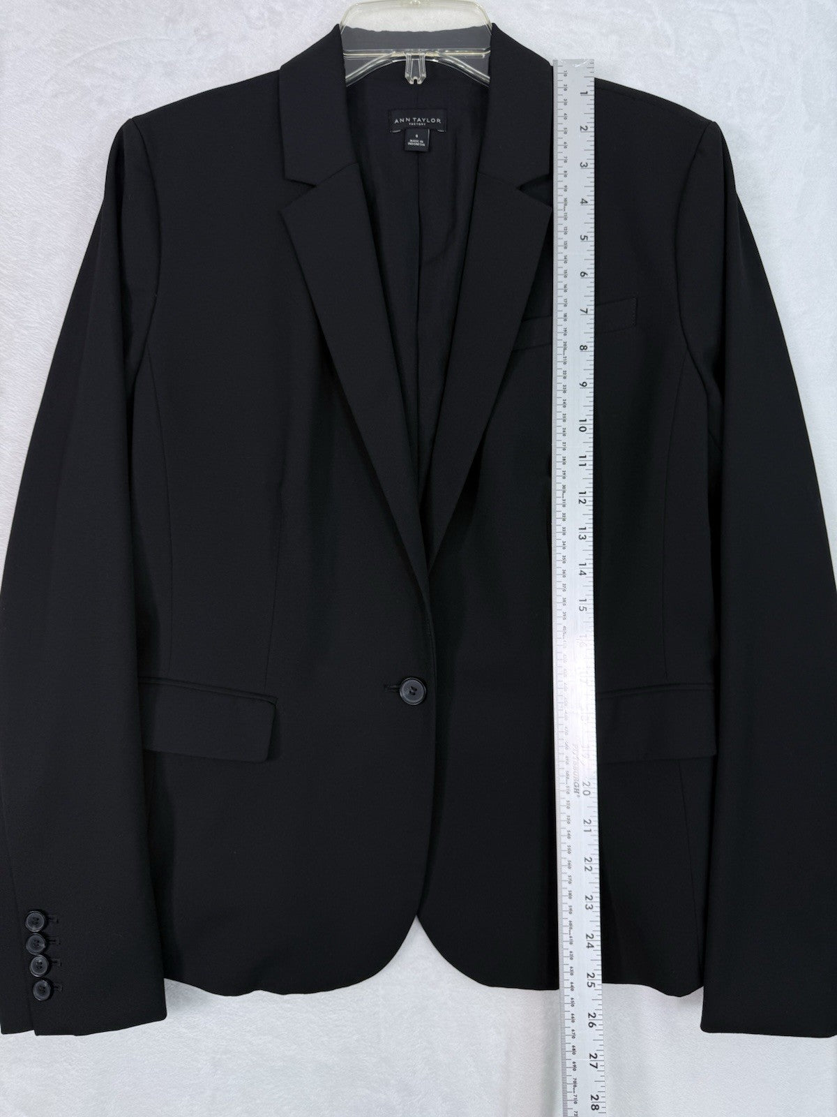 Ann Taylor Jacket 8 Black Blazer Womens One Button