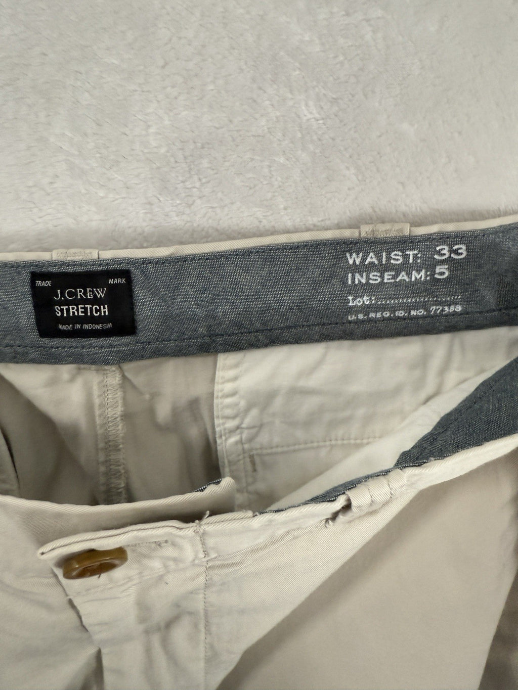 J Crew Flex Chino Shorts 33 Men’s 5” Inseam Khaki Tan Beige