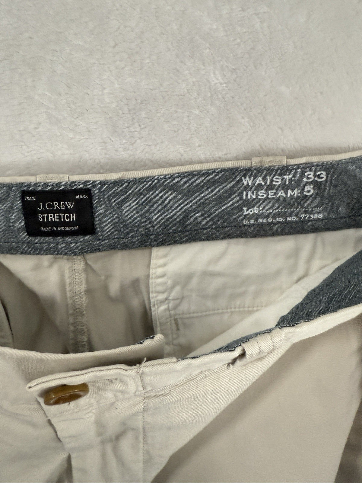 J Crew Flex Chino Shorts 33 Men’s 5” Inseam Khaki Tan Beige