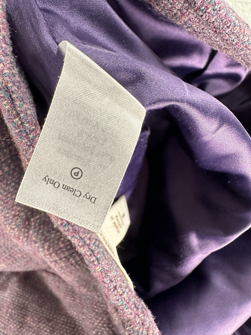 Coldwater Creek Pencil Skirt Size 8 Purple Wool Blend Tweed Knee Length Womens
