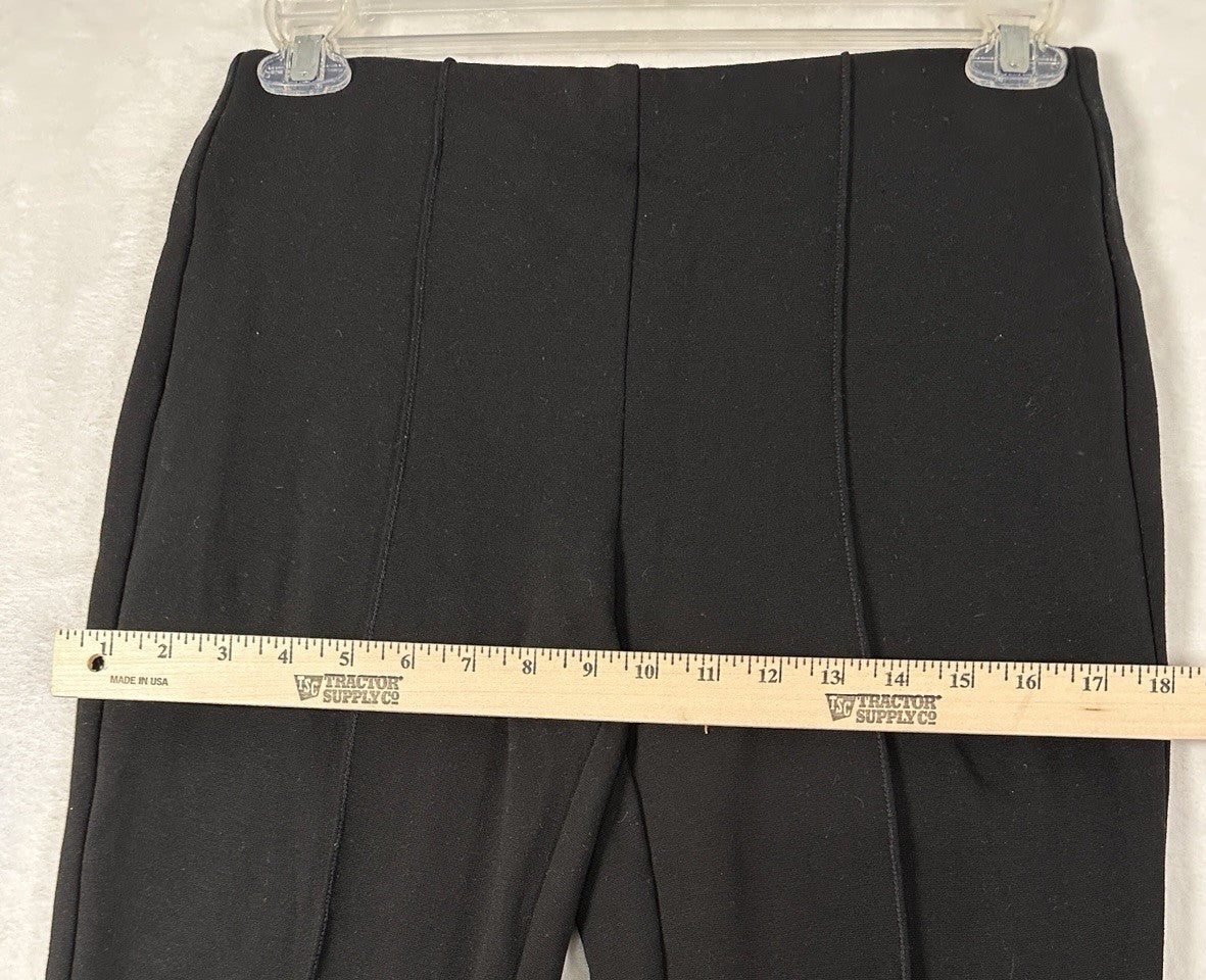 Chicos 00 Ponte Pants US Size 2 Black Pintuck Seam Pull On Womens