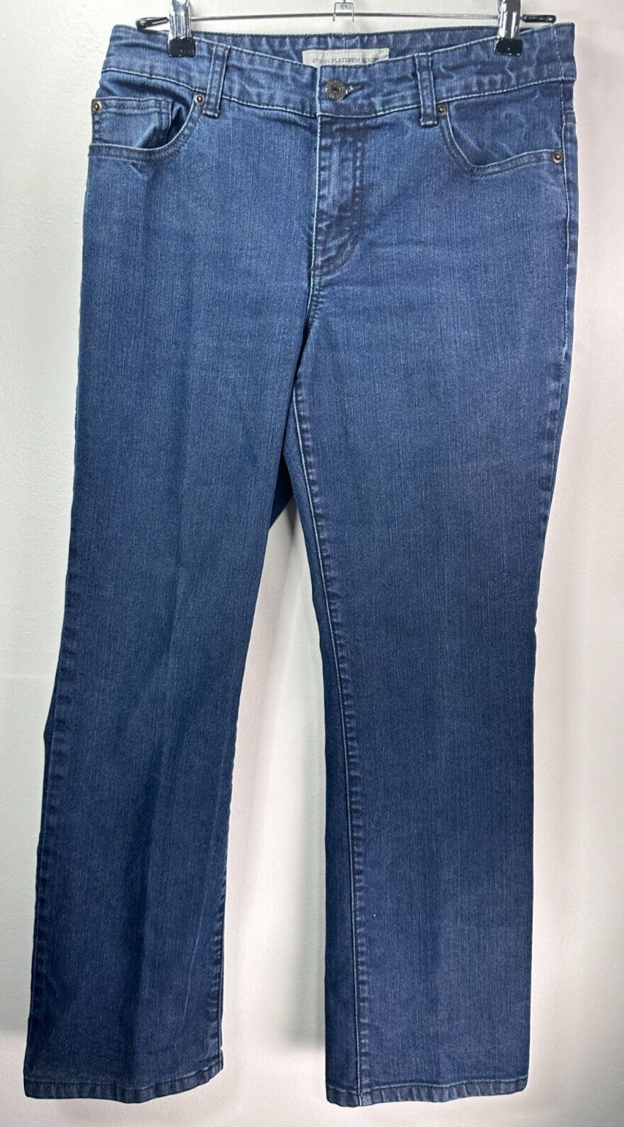 Chicos Platinum Denim Jeans 0.5 Ultimate Boot Cut Fit Blue