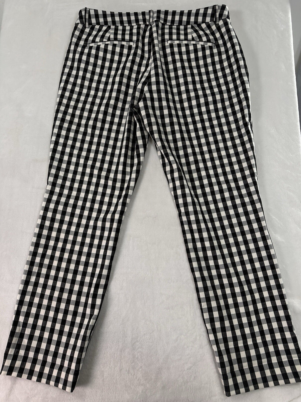 Express Columnist Ankle Pants 10 10R Black White Check Stretch Low Rise Womens