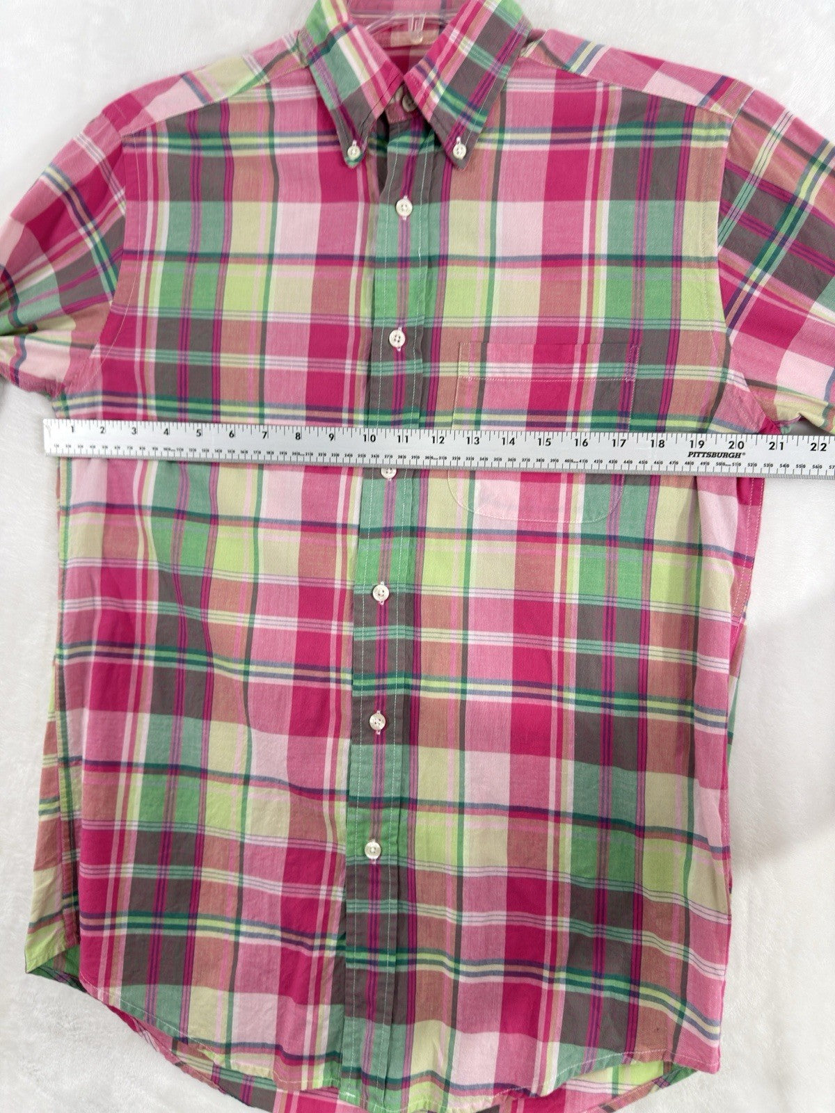 Brooks Brothers Original Polo Button Down Shirt Mens Small Plaid Long Sleeve