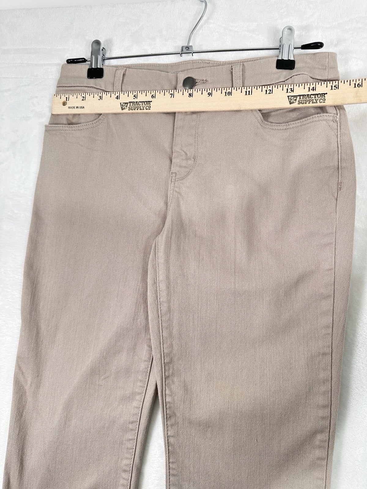 Chicos Jeans 00 US 2 Beige Perfect Stretch Girlfriend Slim Leg Ankle Womens
