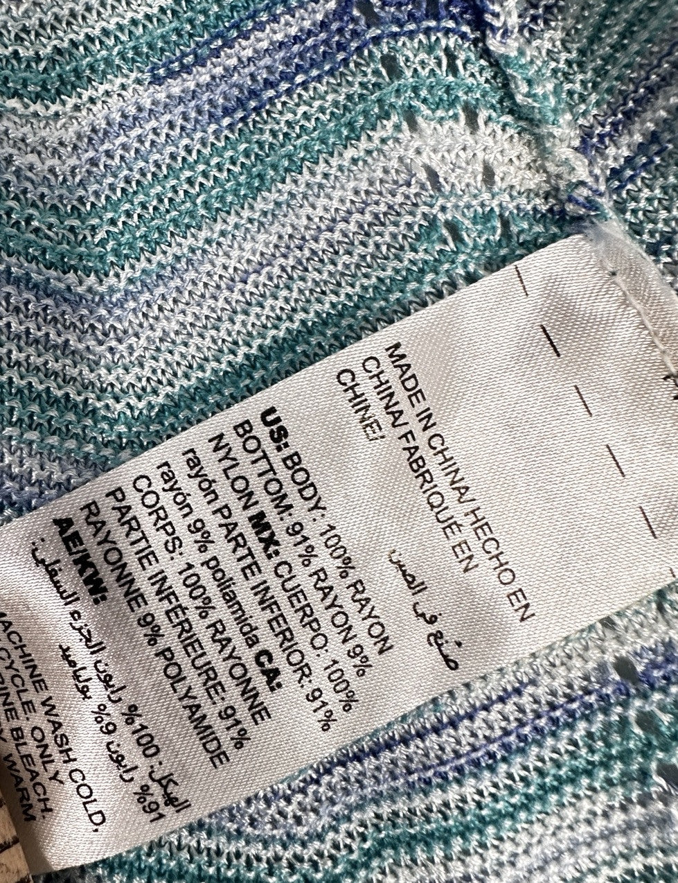 Chicos Size 0 Cardigan Sweater Lightweight Womens Small Blue Green