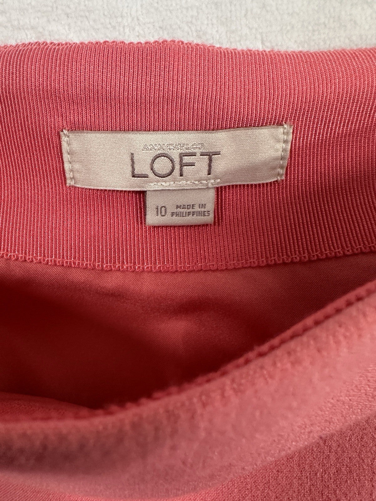 Ann Taylor LOFT Skirt 10 Pink Laser Cut Eyelet A-Line Flare Womens