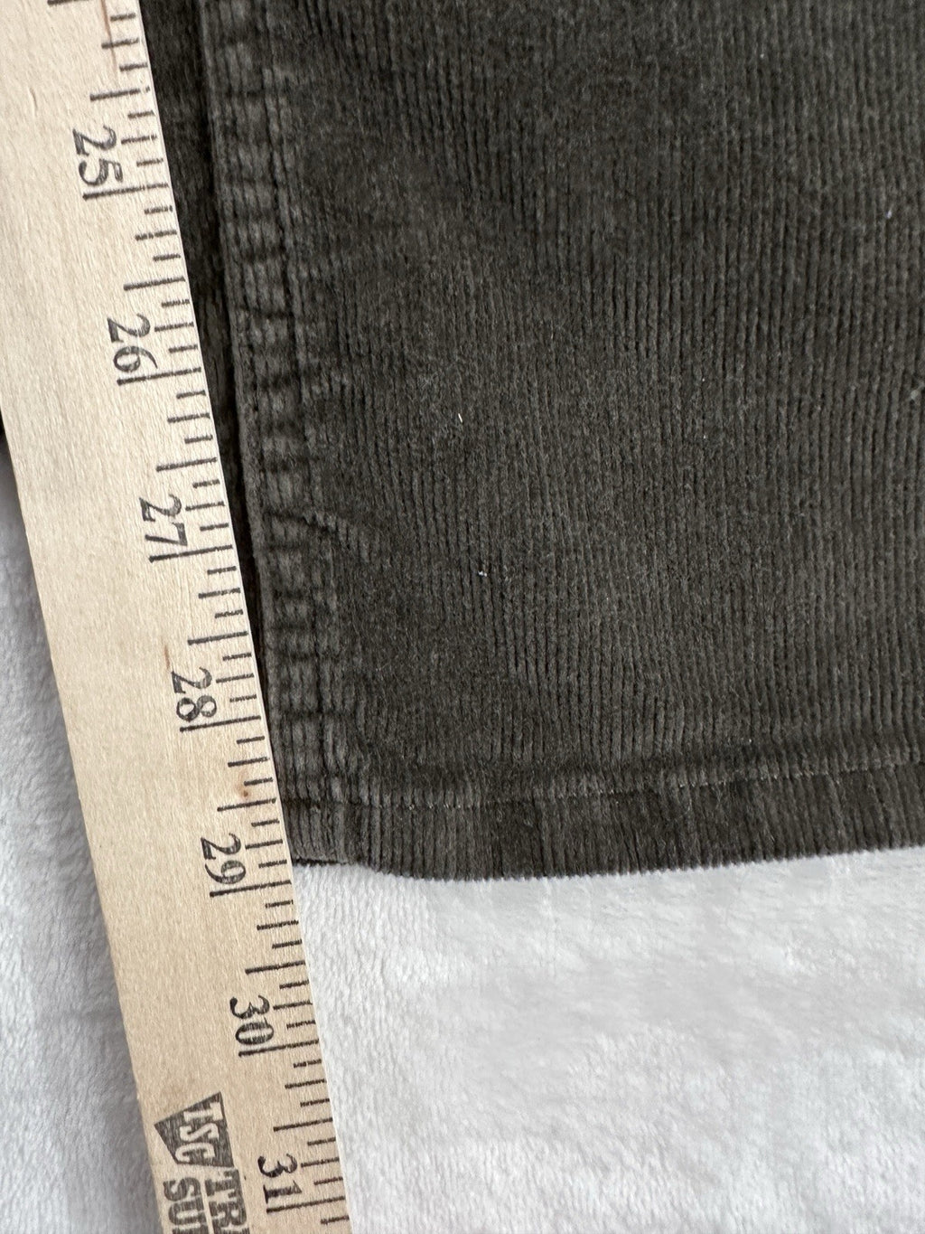 J Jill Corduroy Pants 8P 8 Petite Slim Leg Dark Gray Green Womens