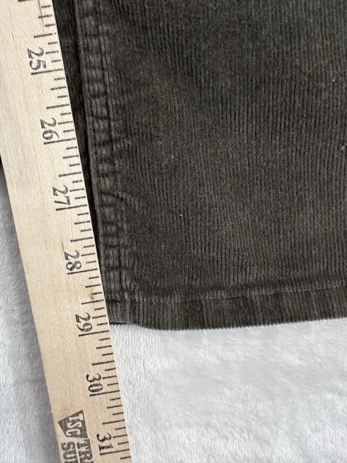J Jill Corduroy Pants 8P 8 Petite Slim Leg Dark Gray Green Womens